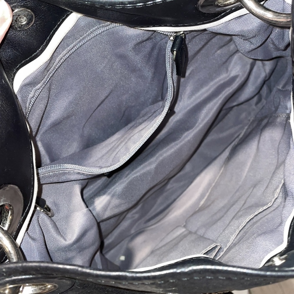Coach All Black Leather handle Shoulder Bag - Picture 4 of 9